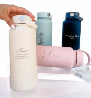 1-Litre Personalised Insulated Bottle with Rubber Base