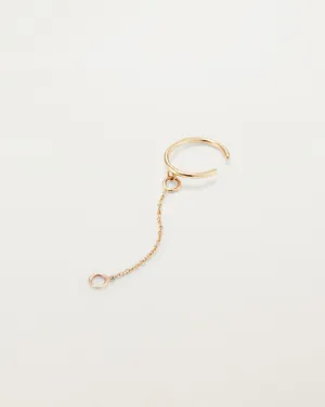 14K Gold Ear Cuff with Chain