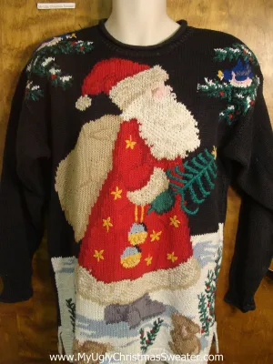 80s Santa Delivering Presents Ugly Christmas Sweater