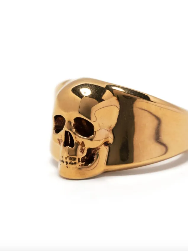 Alexander McQueen polished-effect skull ring