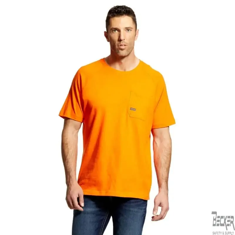 ARIAT - Men's Rebar Rebar Cotton Strong T-Shirt, Safety Orange