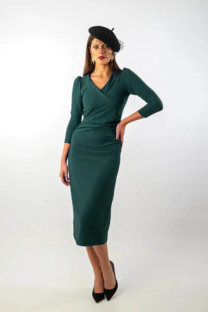 Ariia Midi Dress (Bottle Green)