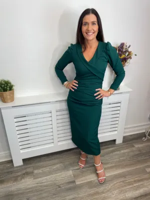 Ariia Midi Dress (Bottle Green)