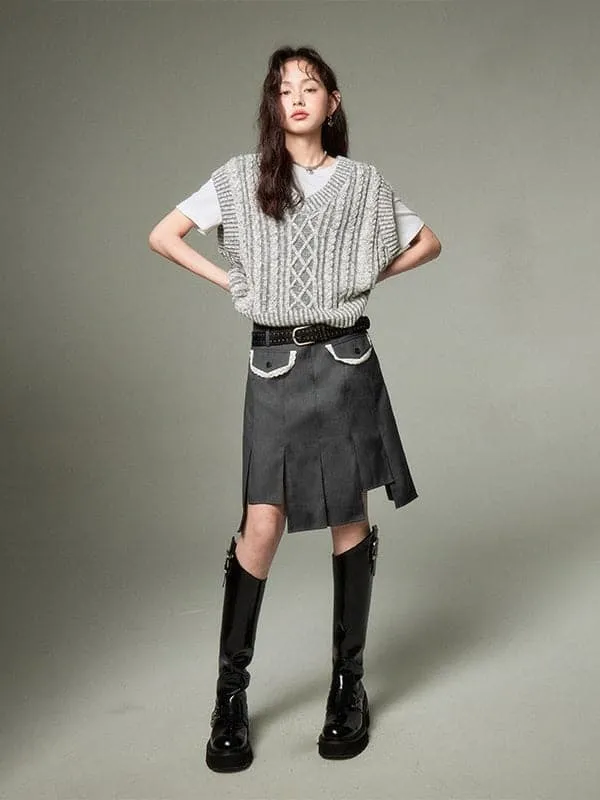 Asymmetrical Hemline Skirt