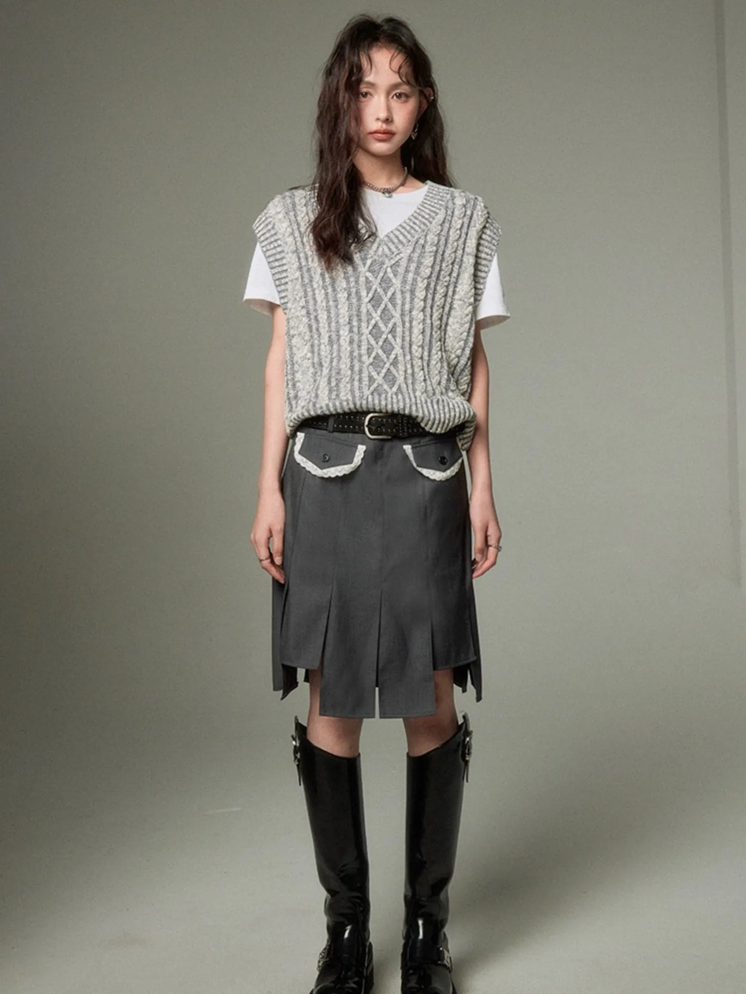 Asymmetrical Hemline Skirt