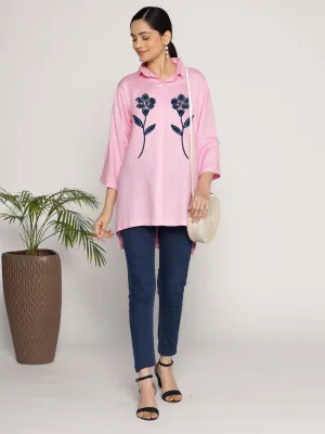 BabyPink Rayon ShirtTop - Solflor