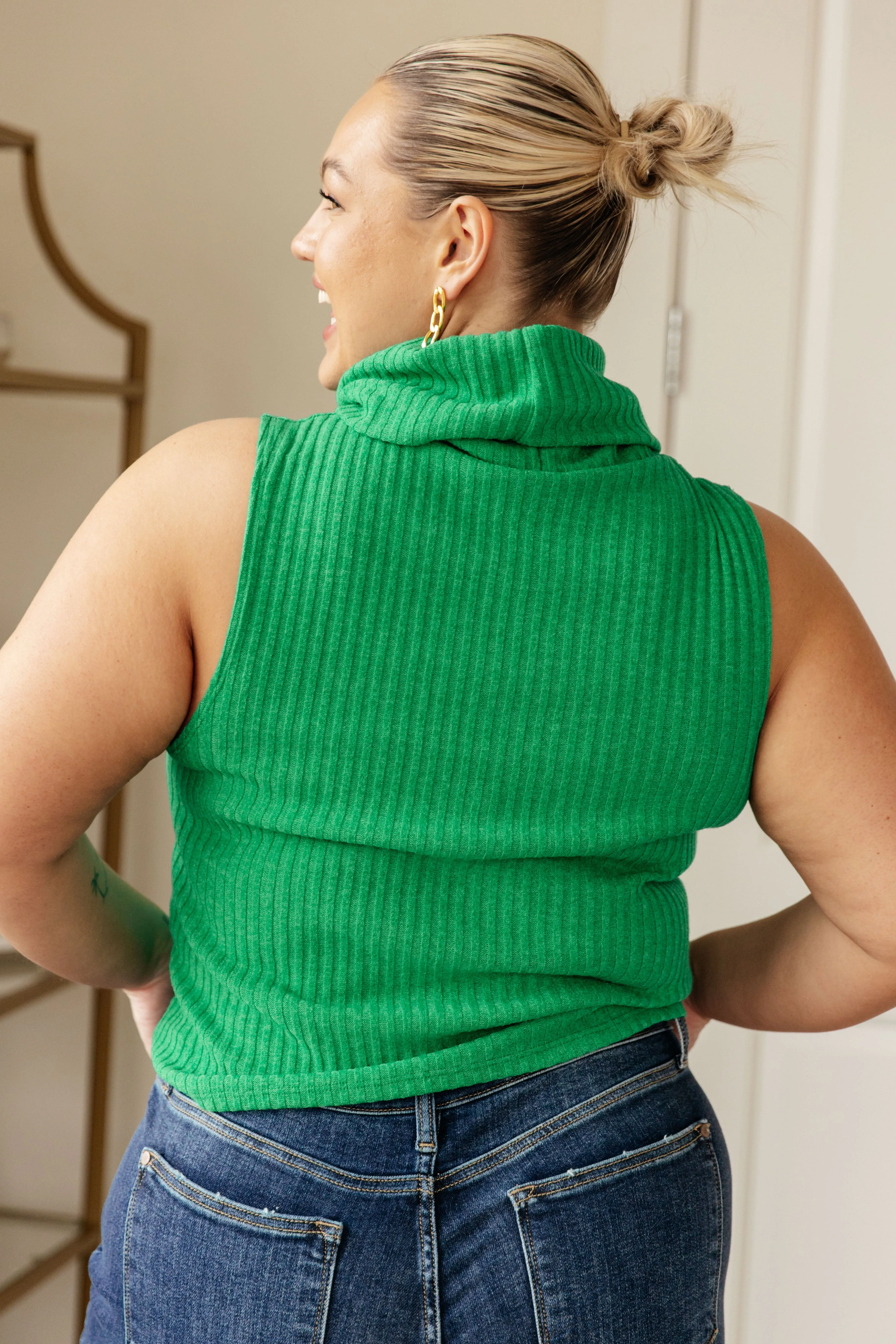 Before You Go Sleeveless Turtleneck Sweater - GeeGee