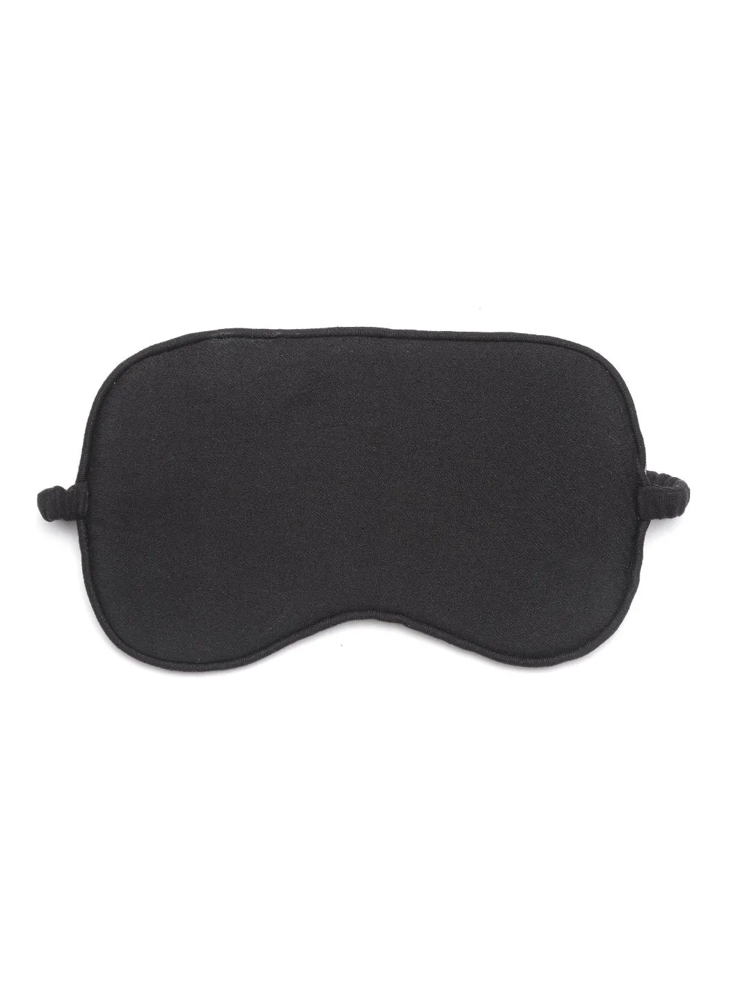 Berrylush Women Black & Pink Satin Elastic Straped Eye Mask