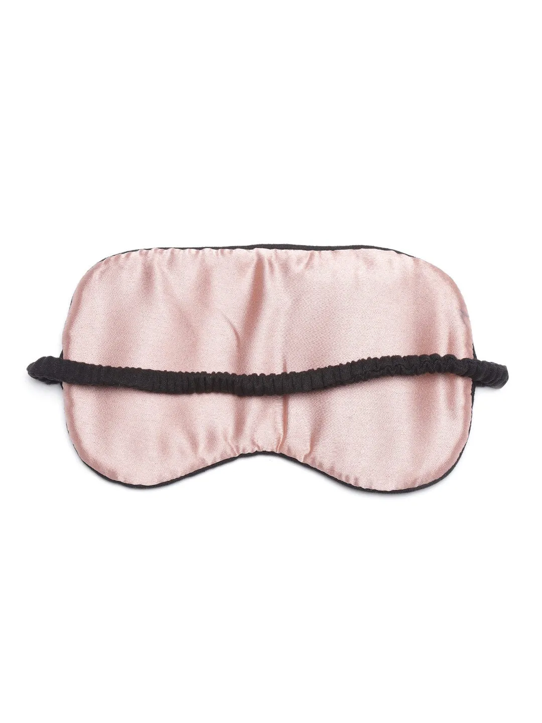 Berrylush Women Black & Pink Satin Elastic Straped Eye Mask