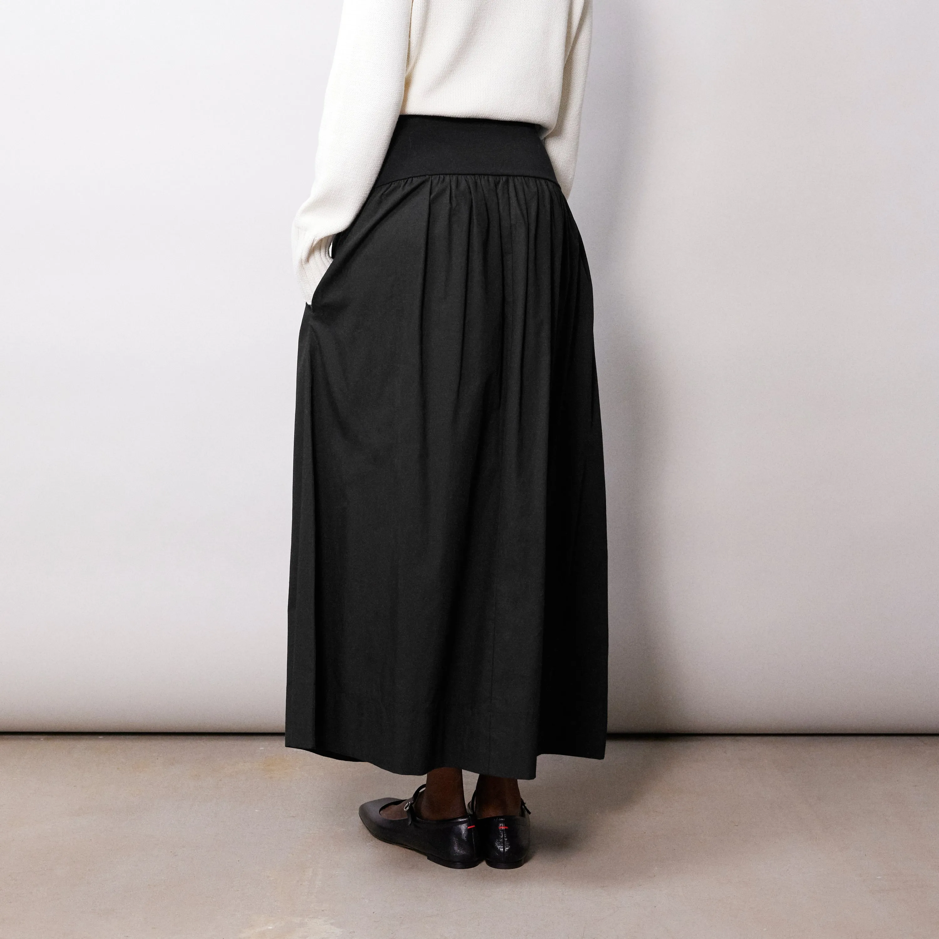 Black Woven Mix Full Skirt