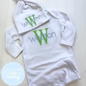 Boy Coming Home Shirt - Boy Gown - Newborn Personalized Gown with monogram