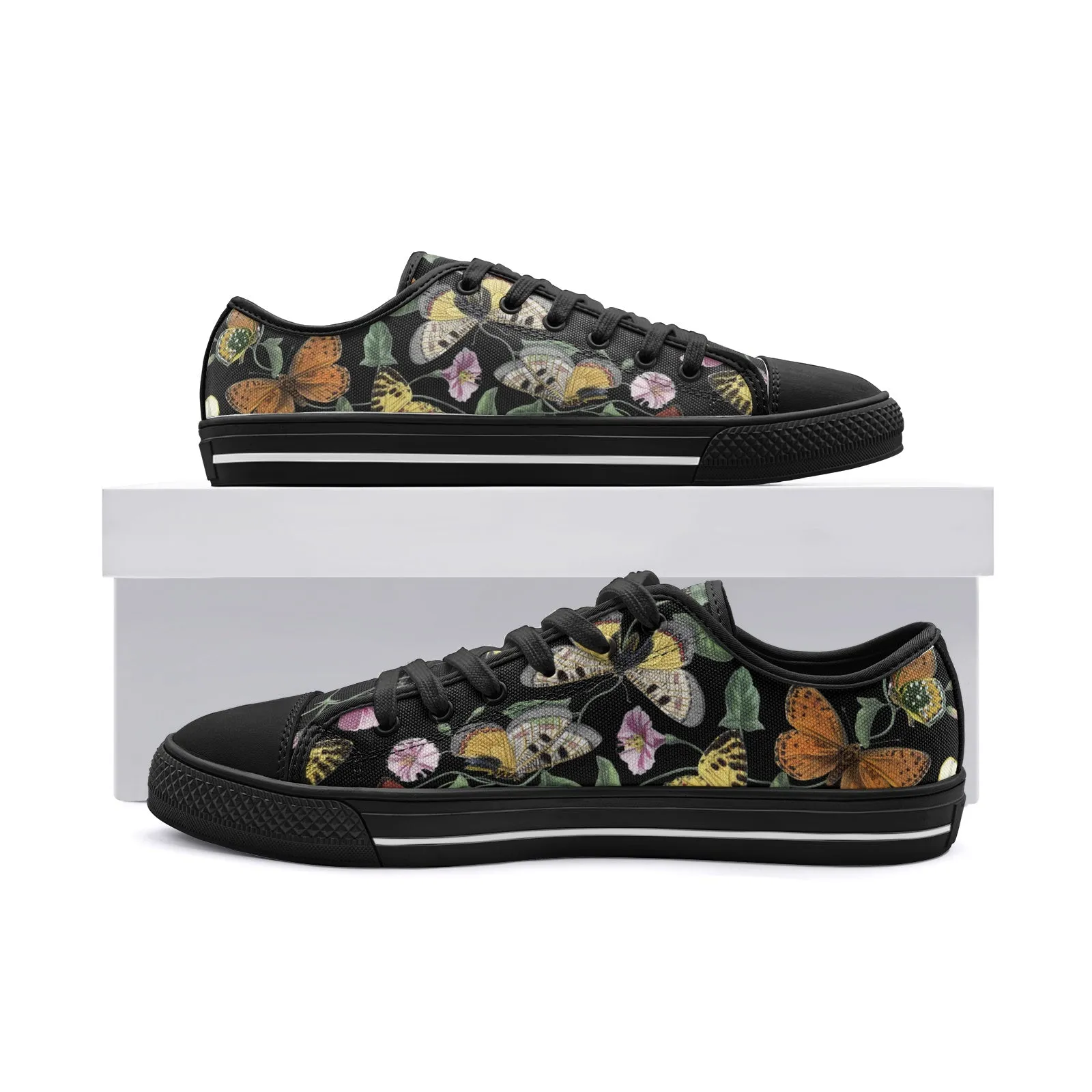 Butterfly Print Unisex Low Top Canvas Shoes