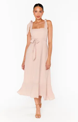 Claire Midi Dress ~ Dusty Blush Crisp