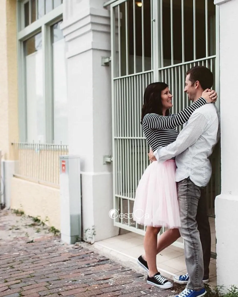 Clarisa Blush Pink Tulle Skirt - Midi