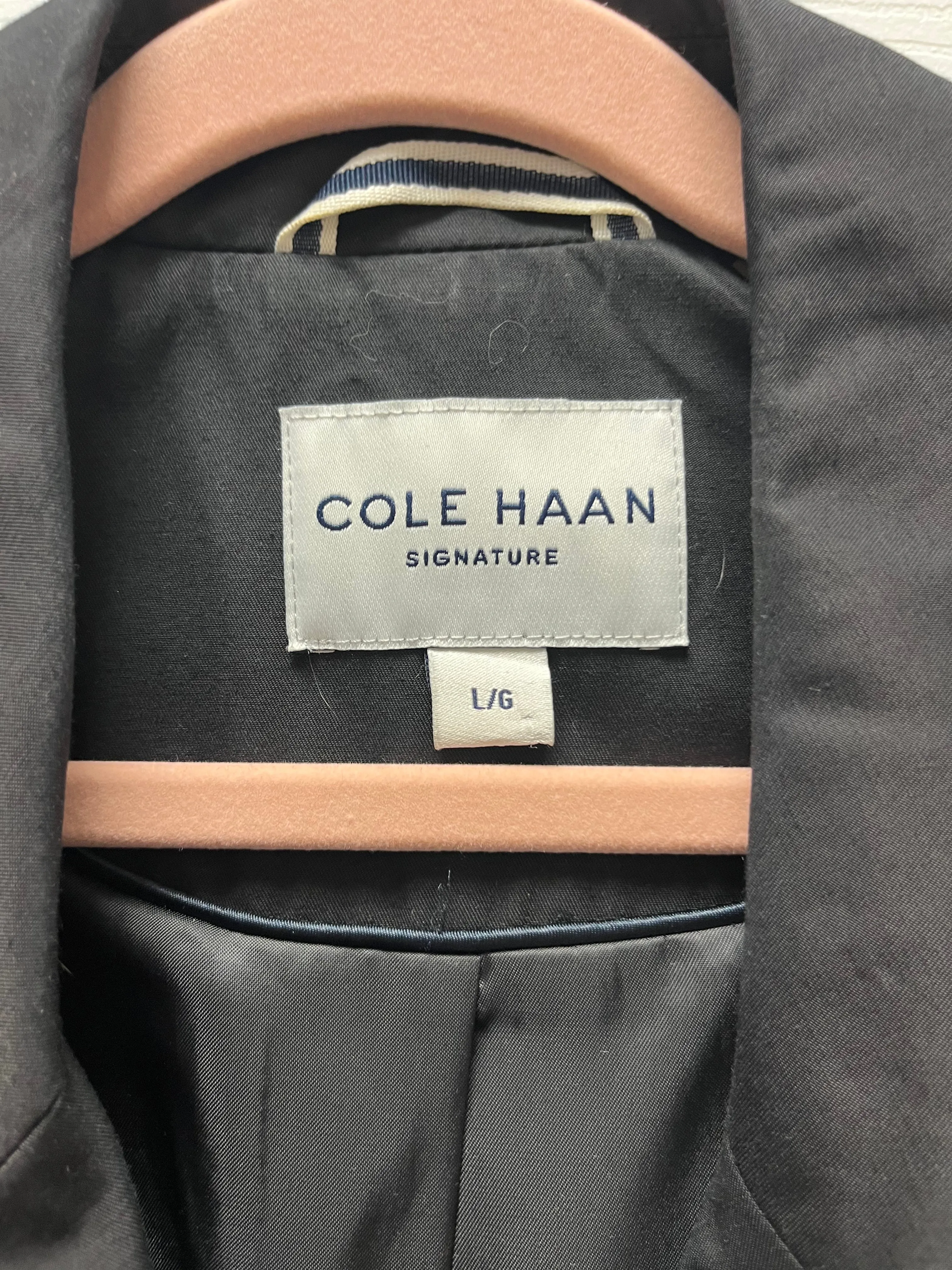 Cole Haan Black Trench Coat Sz L