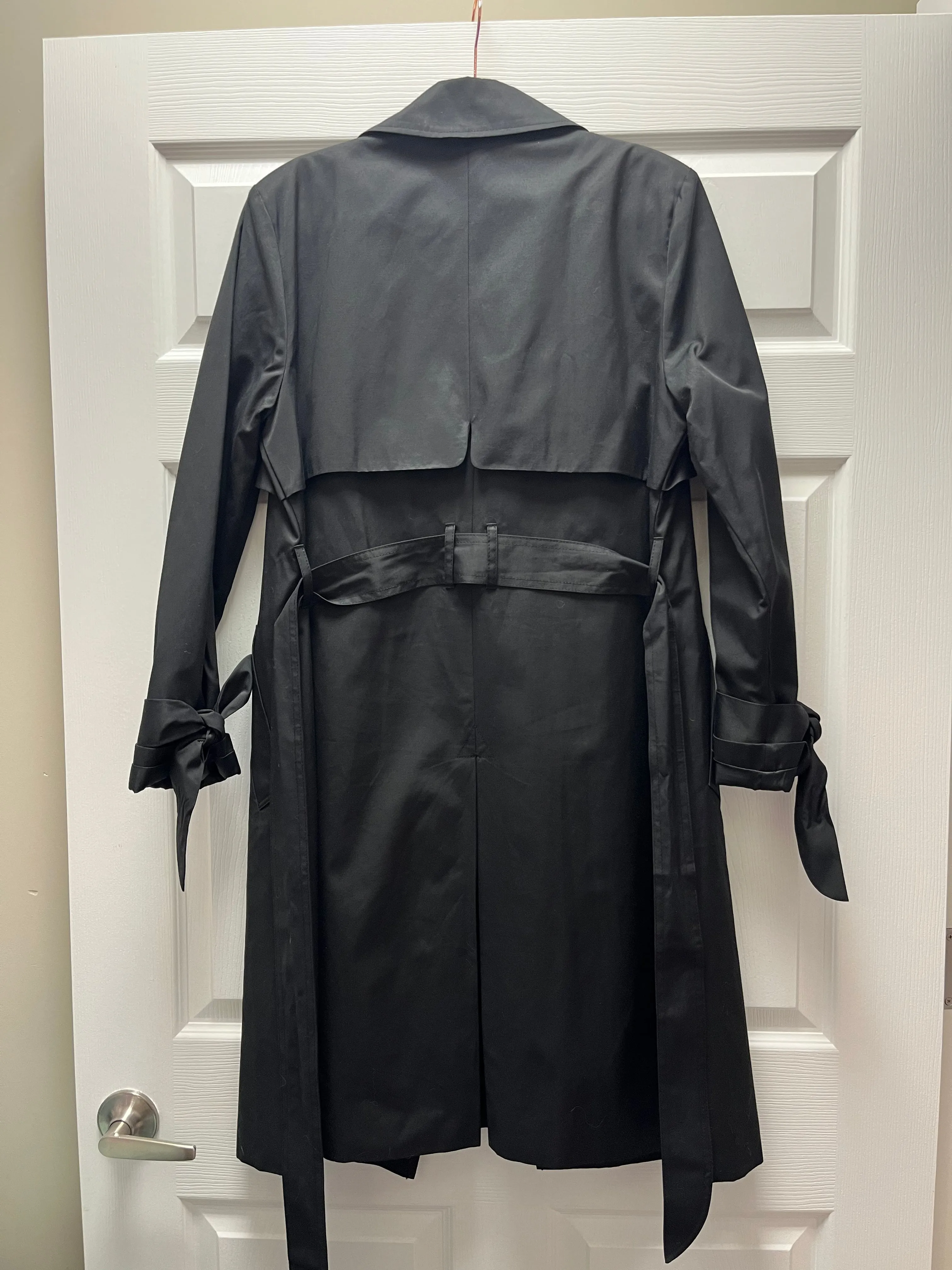 Cole Haan Black Trench Coat Sz L