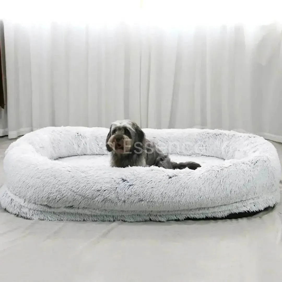 Cozy Oversized Pet Bed for Dogs & Humans - Calming, Washable