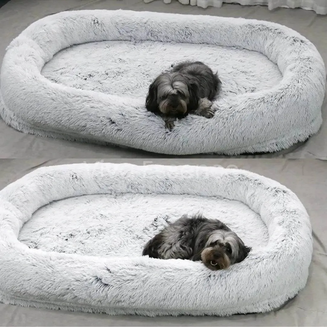 Cozy Oversized Pet Bed for Dogs & Humans - Calming, Washable