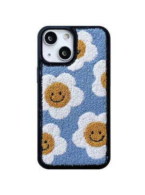 Cute Smiley Embroidered iPhone Case