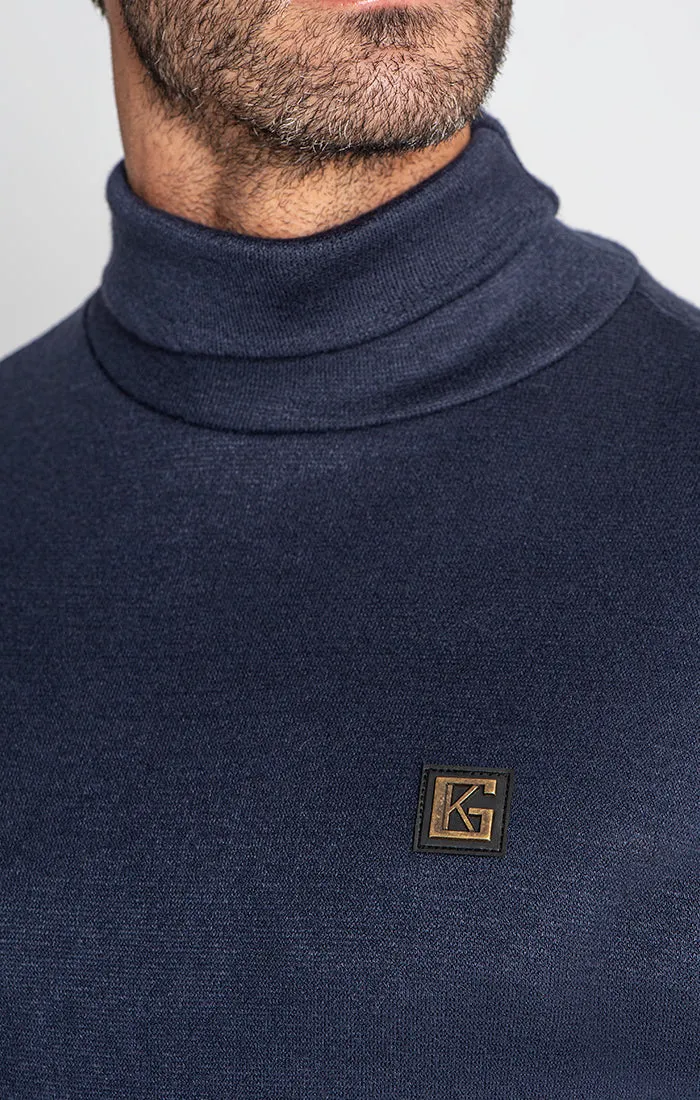 Dark Blue Smooth Turtleneck