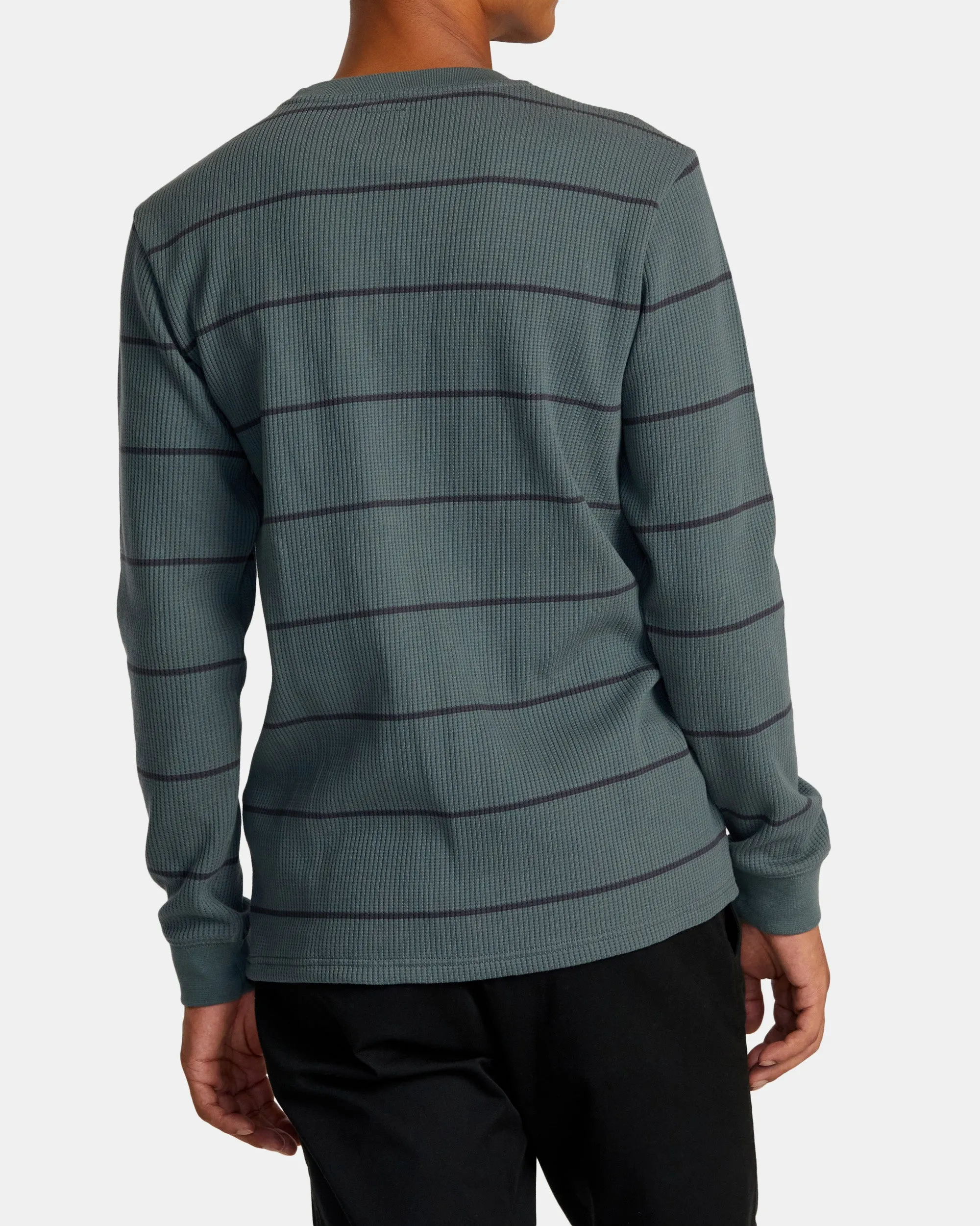 Dayshift Thermal Stripe Long Sleeve - Balsam Green