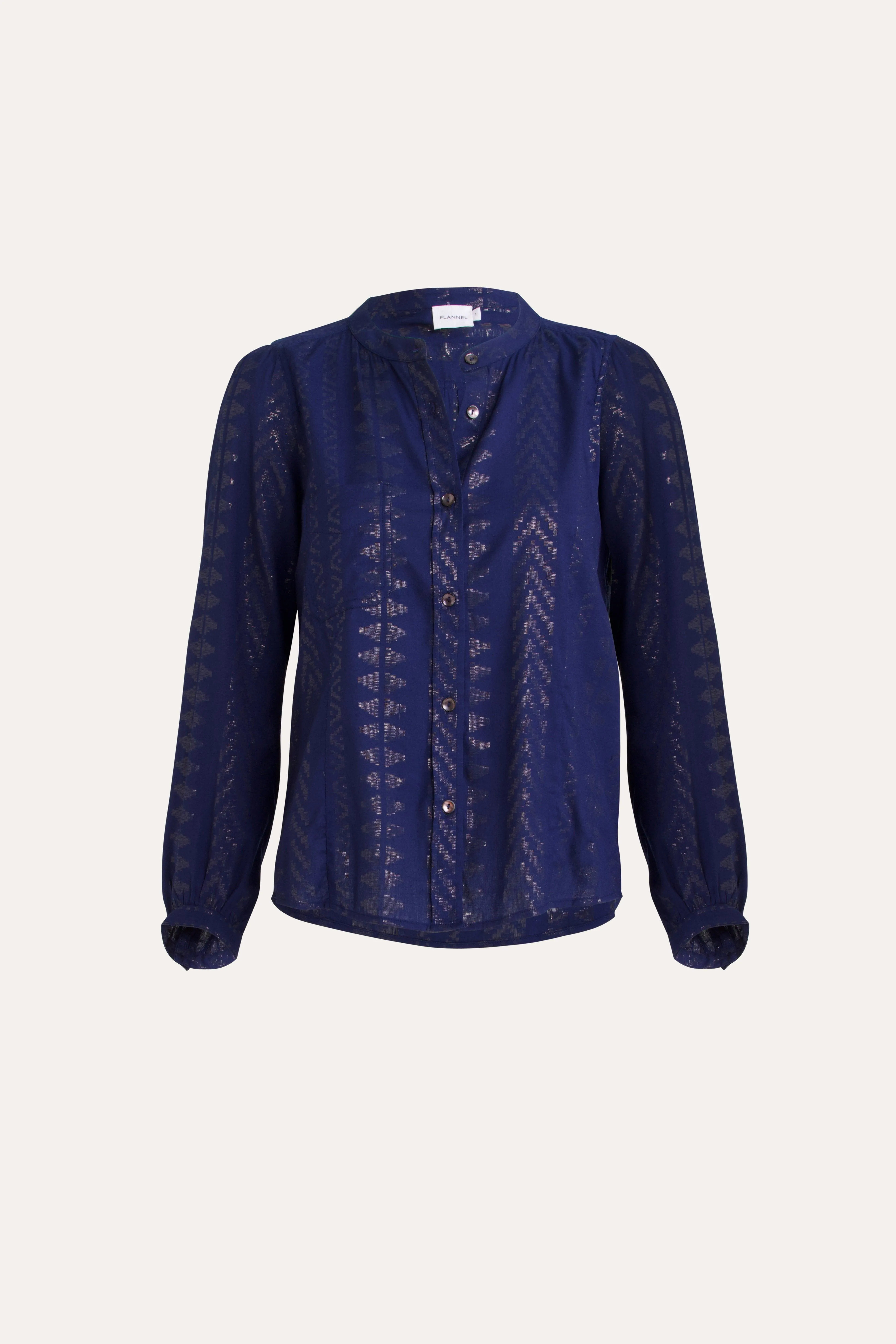 Declan Cotton-Viscose Shirt with Metallic Print