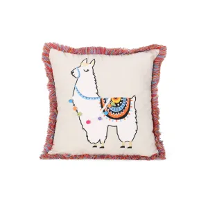 Dominic Modern Square Fabric Pillow Cover, Beige and Multicolor