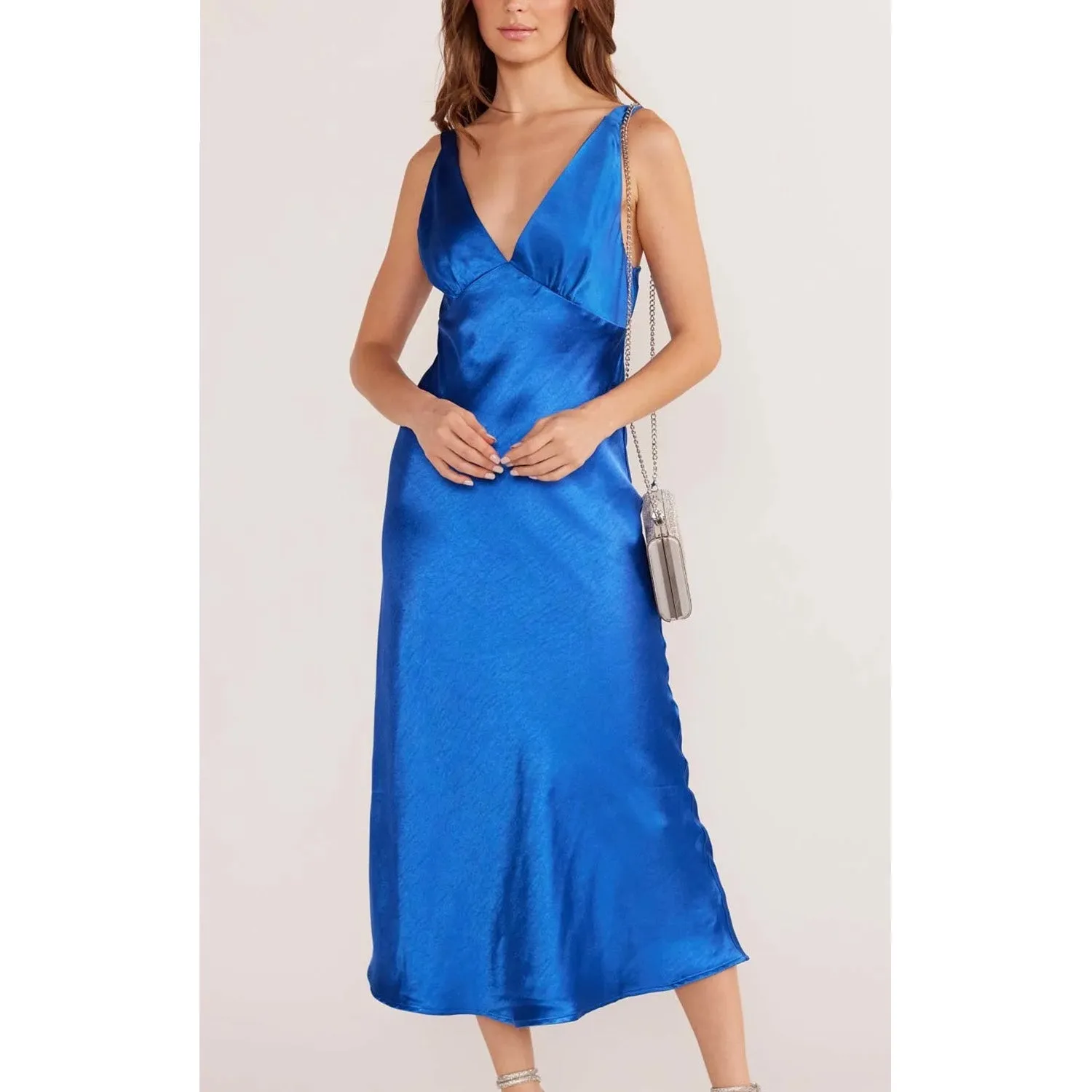 Dress Aoki Bias Slip Midi - Sapphire