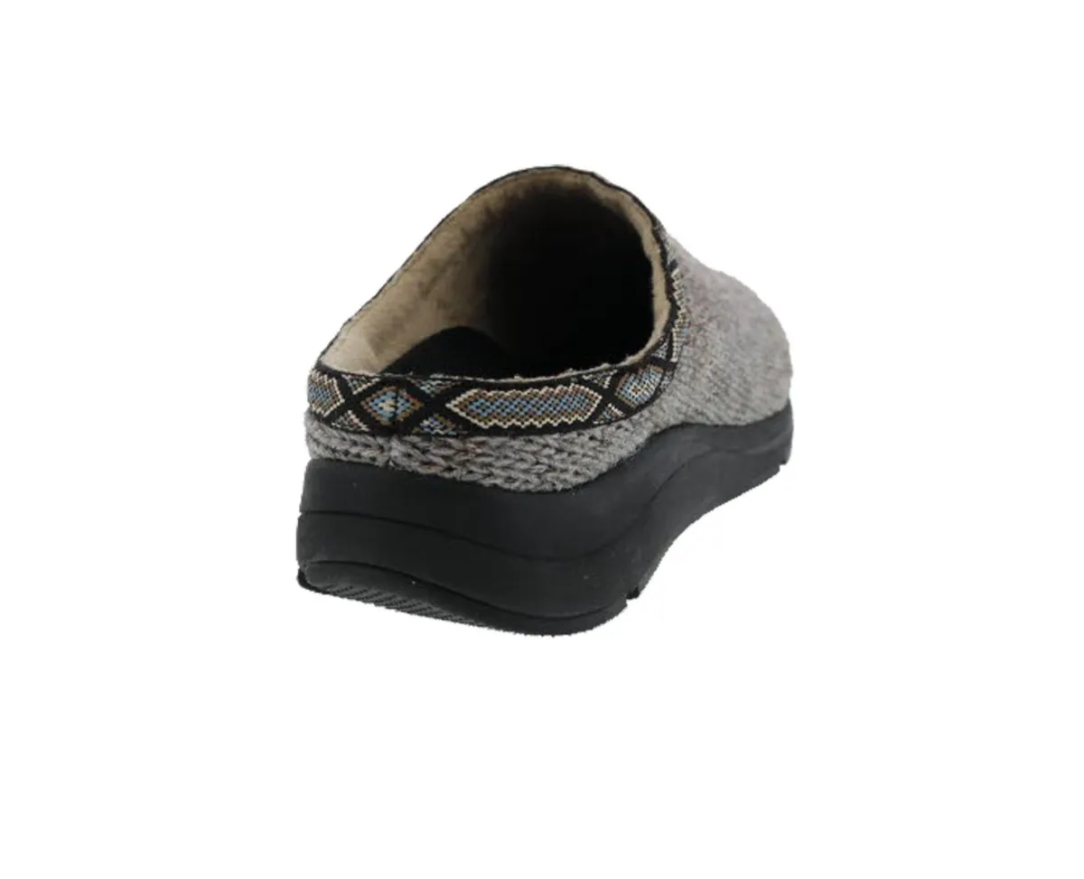 Drew Relax Men Slippers In Grey Woven