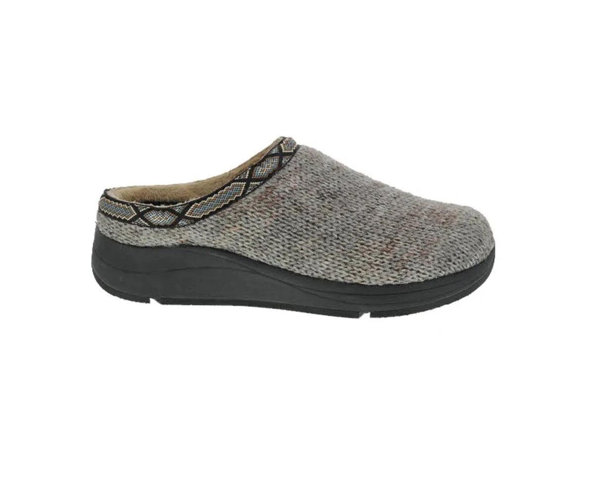 Drew Relax Men Slippers In Grey Woven