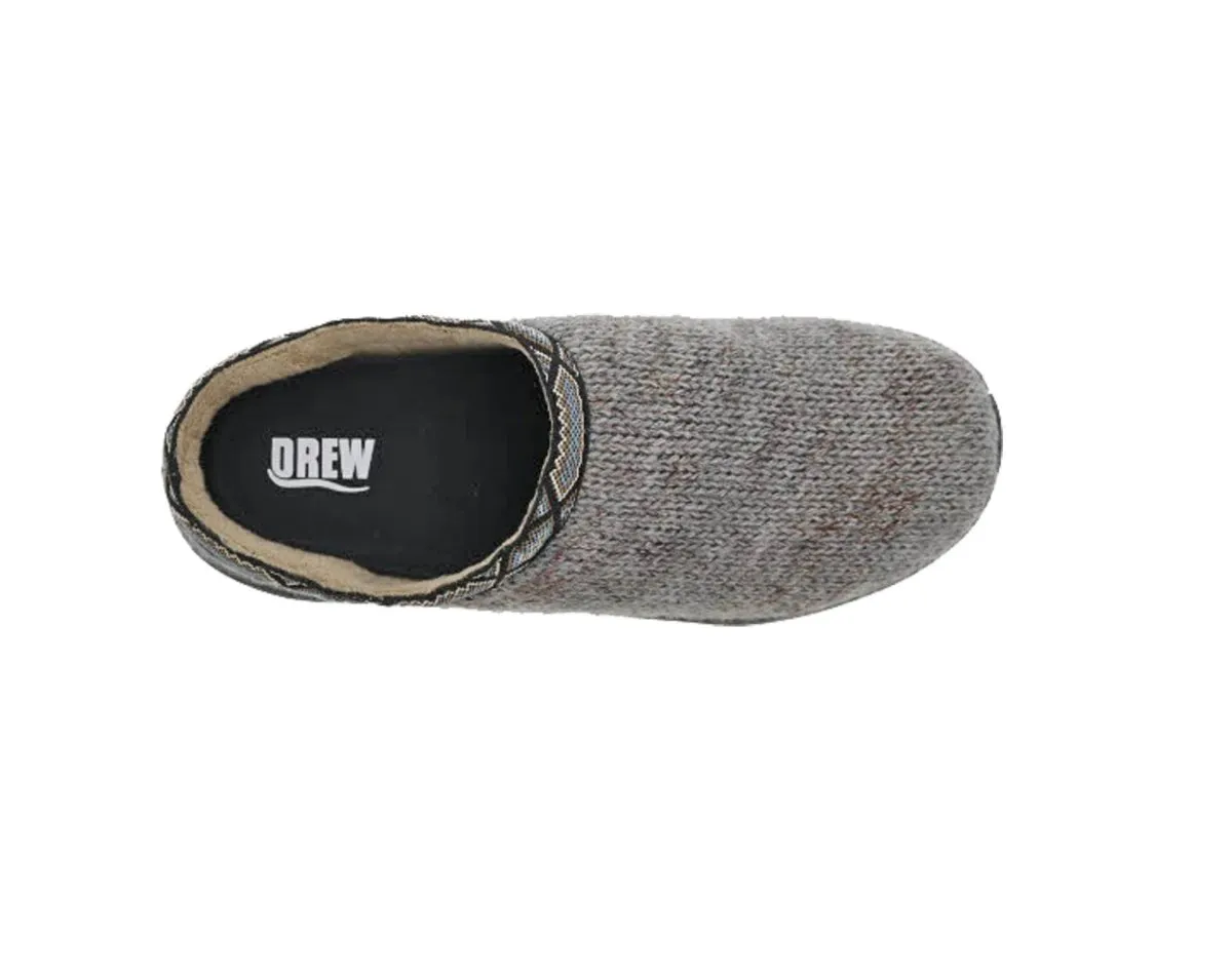 Drew Relax Men Slippers In Grey Woven