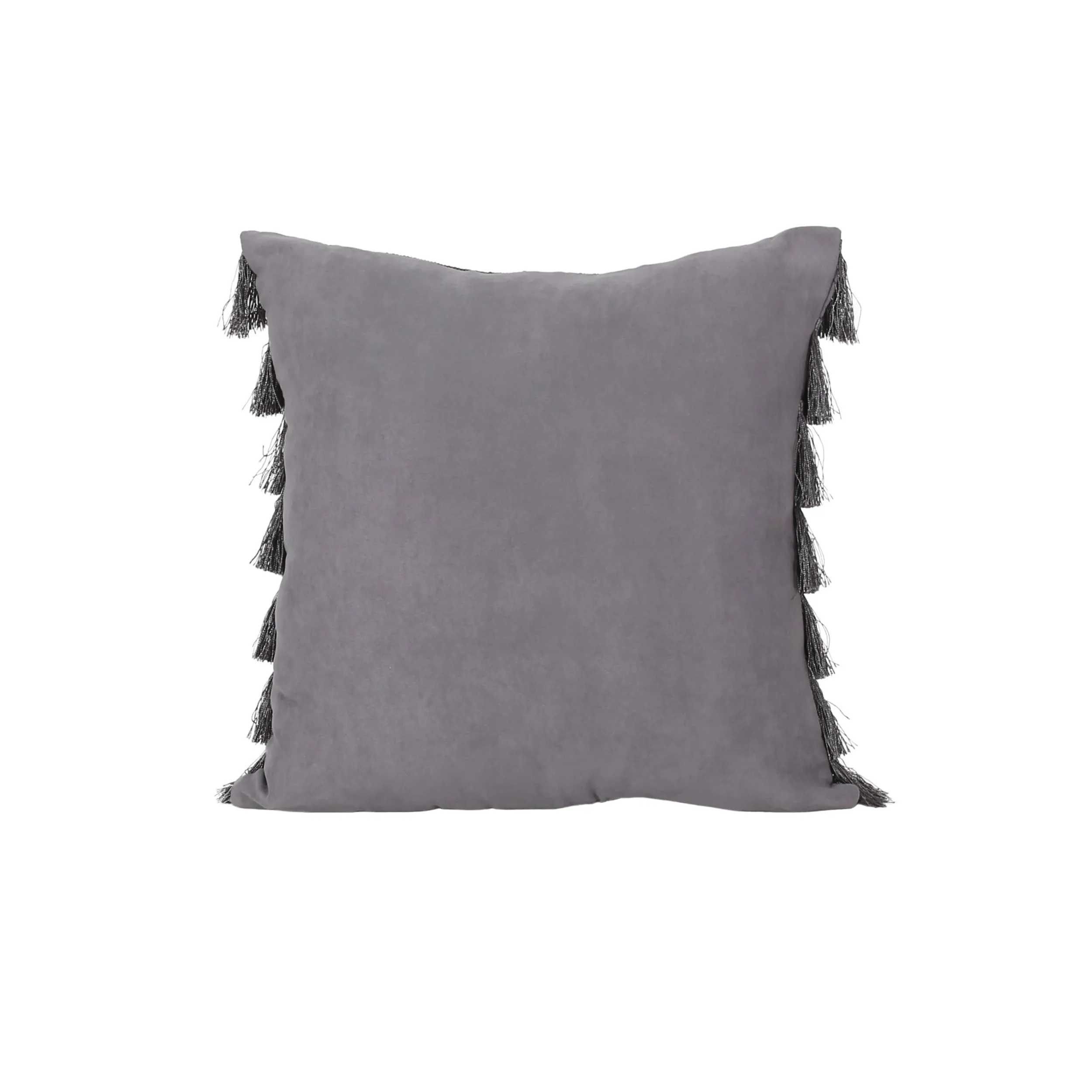 Elvira Glam Square Fabric Pillow Cover with Fringes