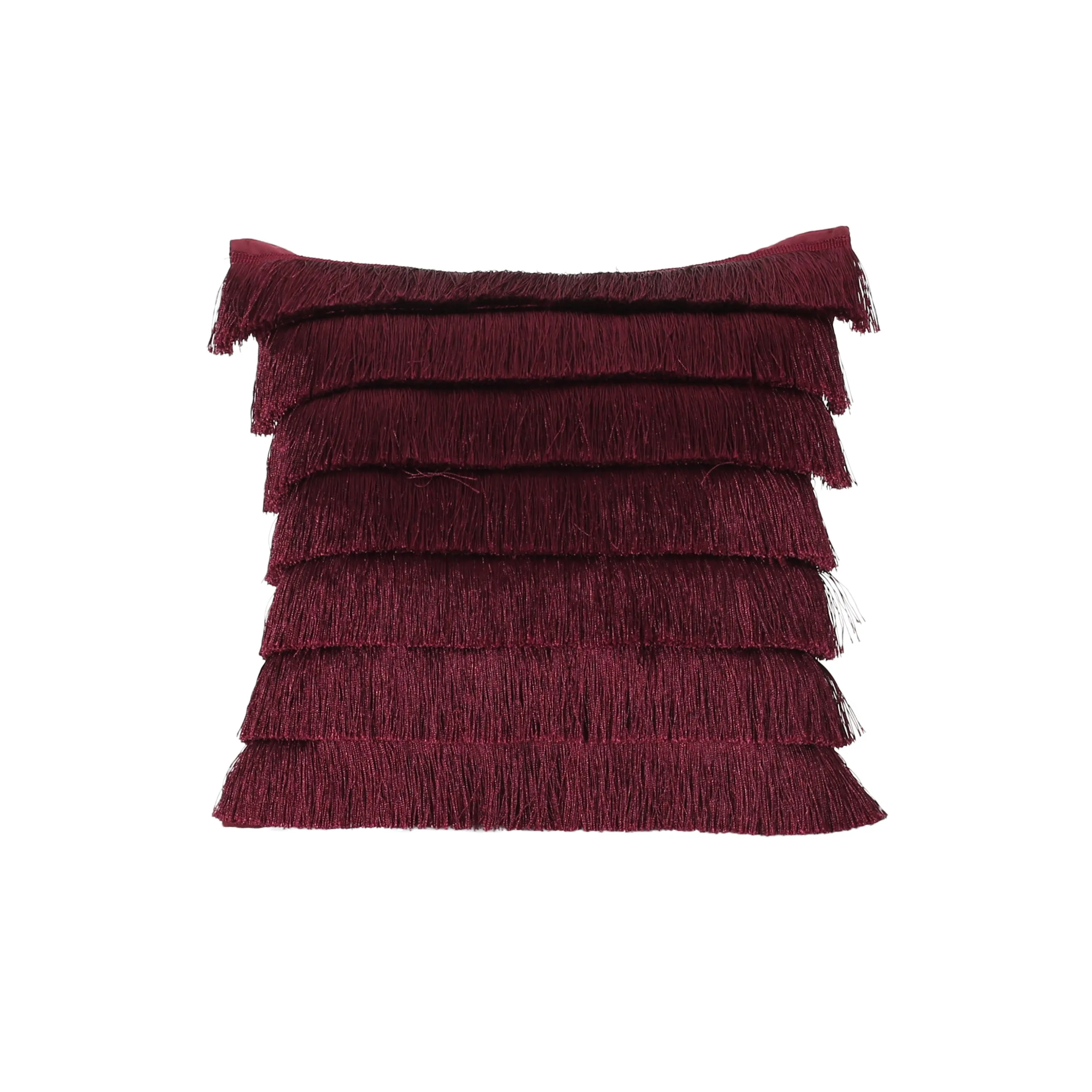 Elvira Glam Square Fabric Pillow Cover with Fringes