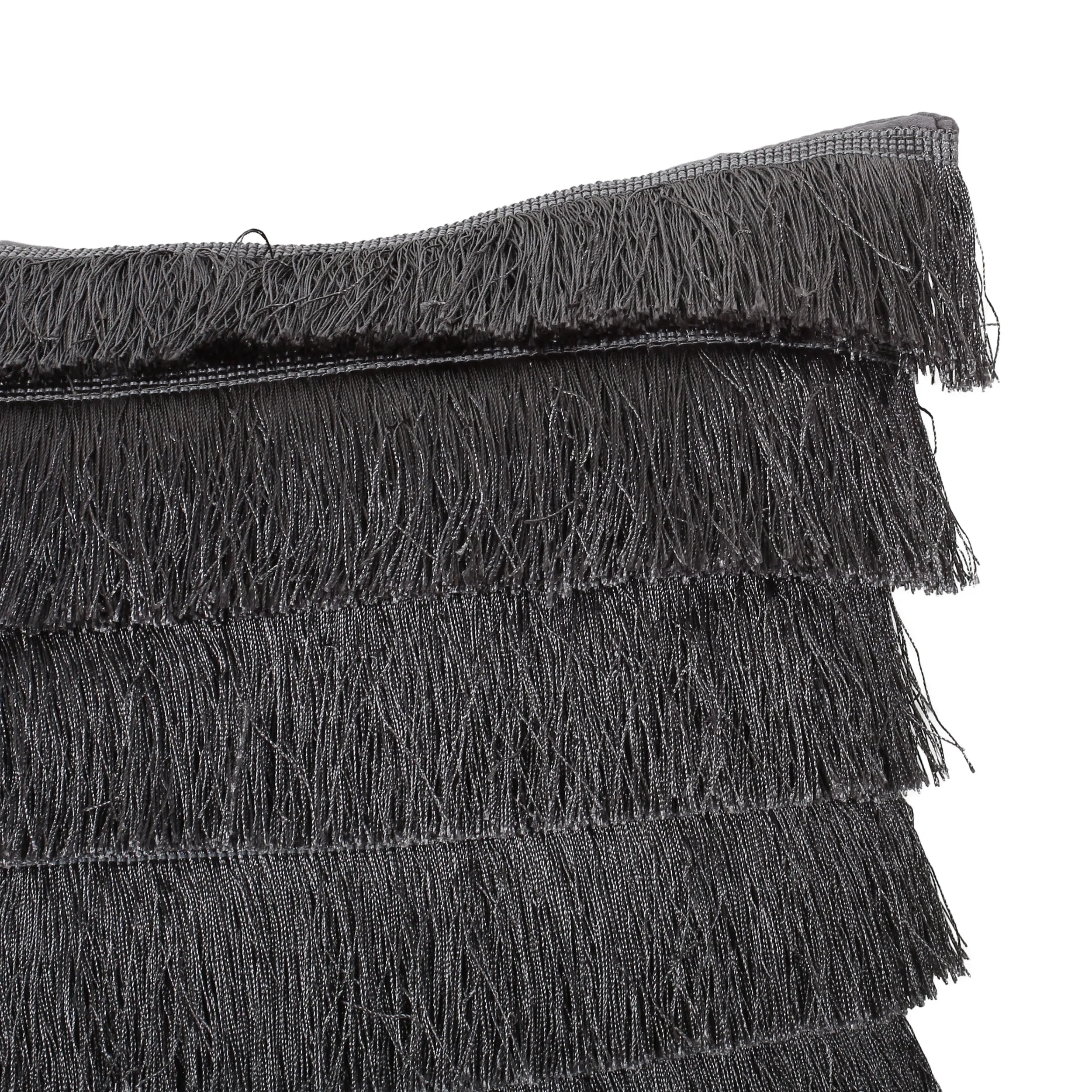 Elvira Glam Square Fabric Pillow Cover with Fringes