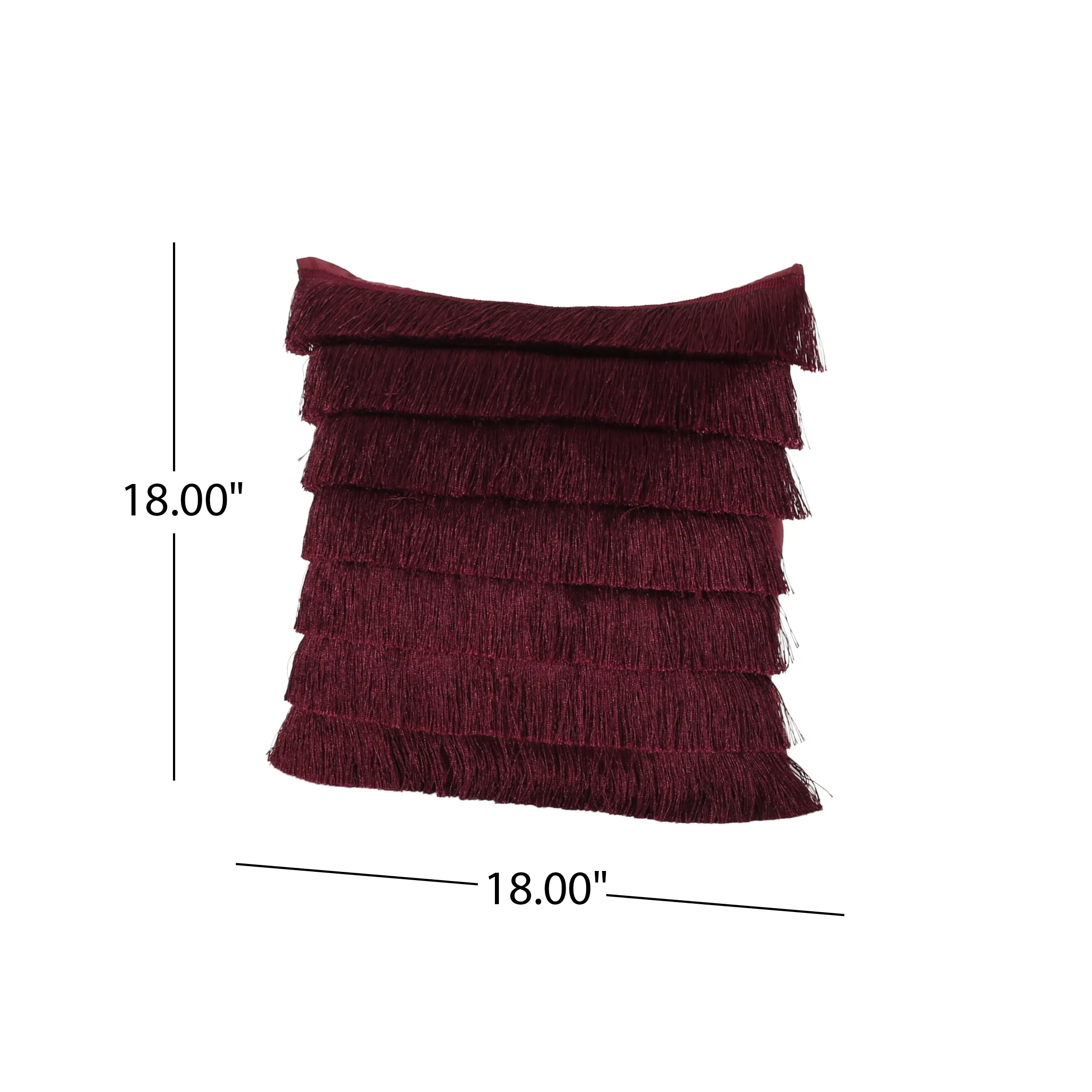 Elvira Glam Square Fabric Pillow Cover with Fringes