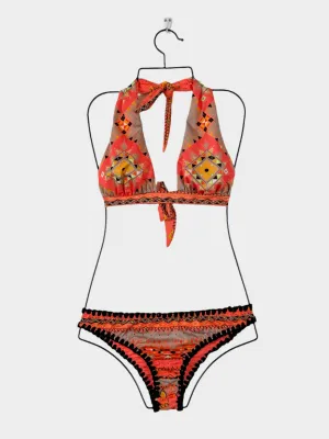 Embroidered Tribal Bikini