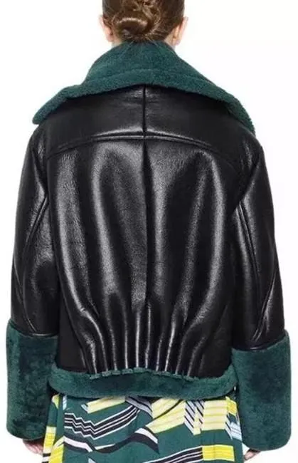 Faux-Leather and Shearling Jacket