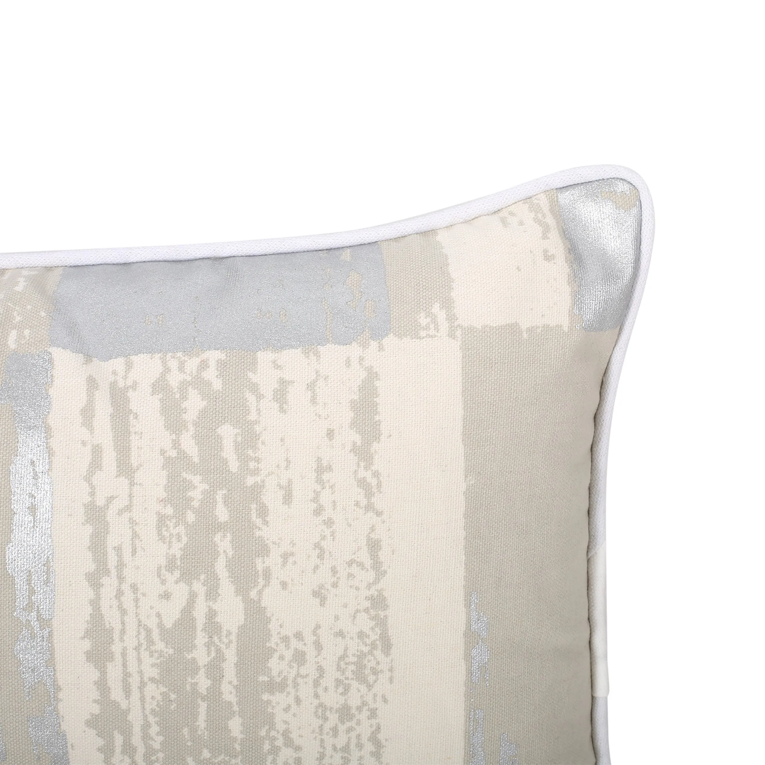 Flower Modern Fabric Throw Pillow Cover, Silver