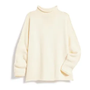 FRANK AND EILEEN - MONTEREY ROLLED FUNNEL NECK SWEATER IN CREAM