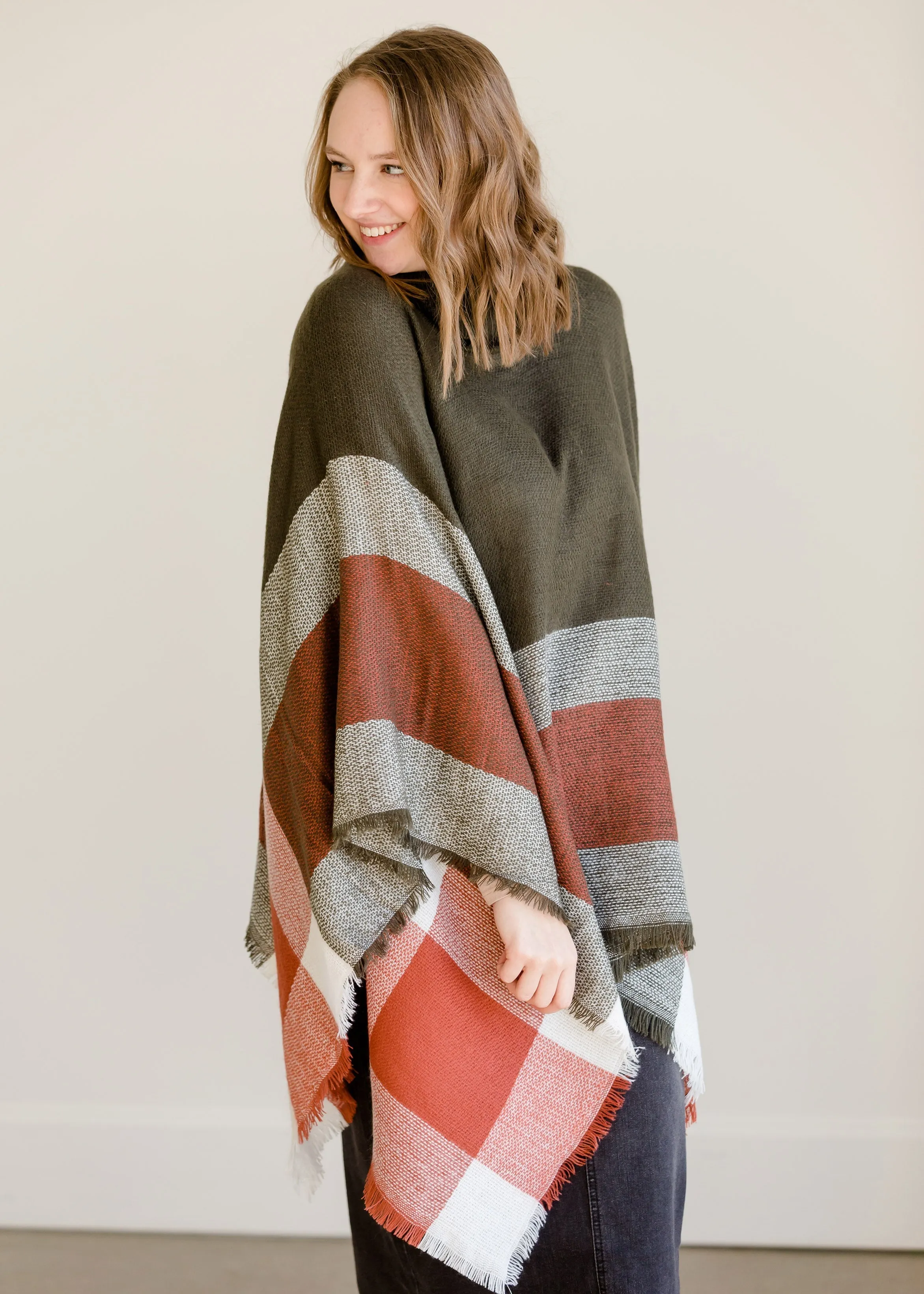 Fringe Turtleneck Poncho - FINAL SALE