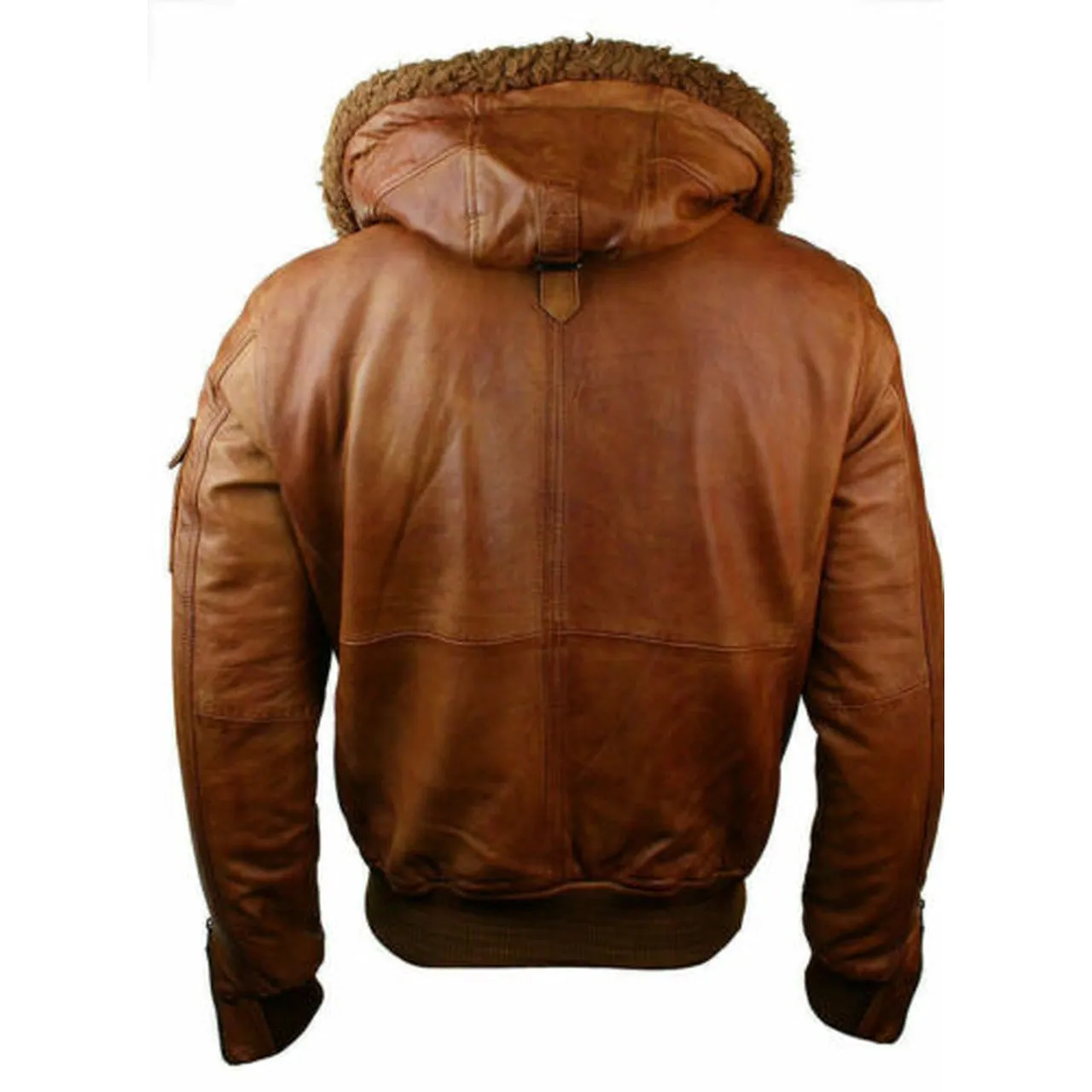 Fur Leather Jacket with Detachable Hood