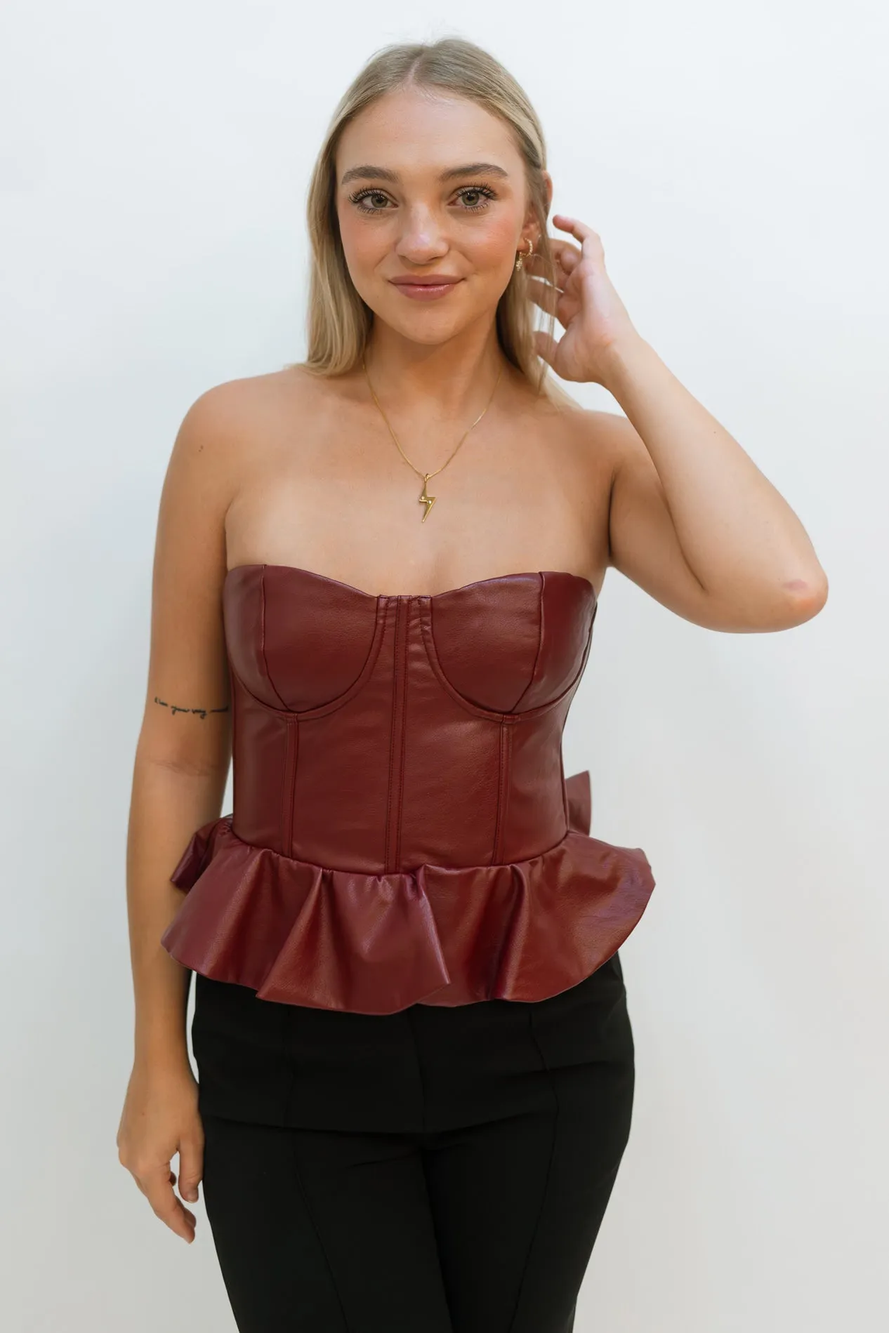 Gigi Plum Corset Top