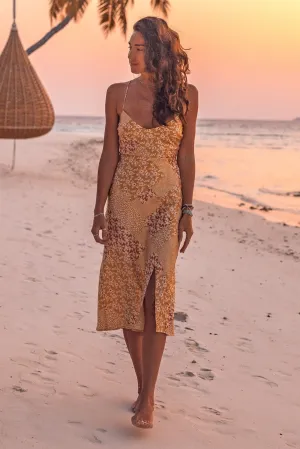 Golden Rivers Midi Dress