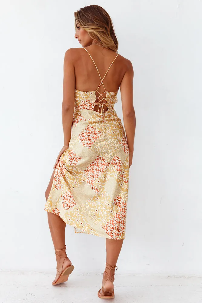 Golden Rivers Midi Dress