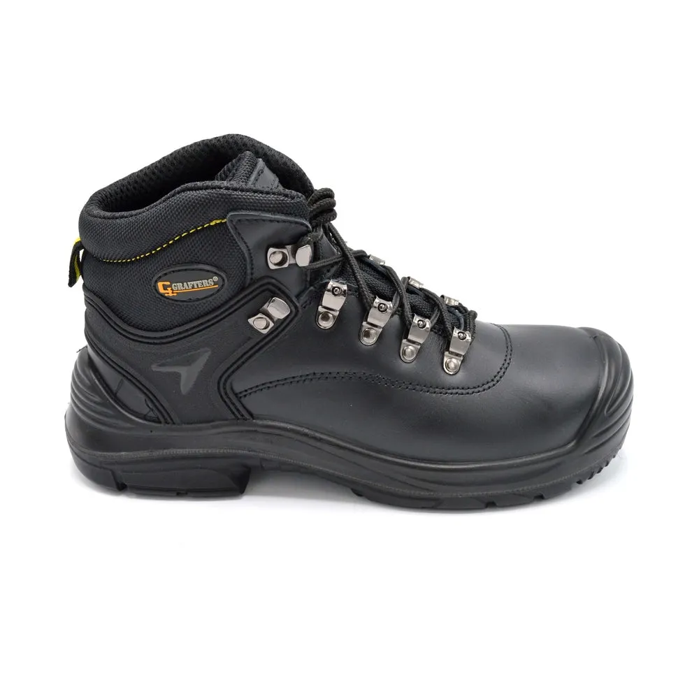 Grafters M9508A Wide Fit Safety Boot - Black - 3E Fitting