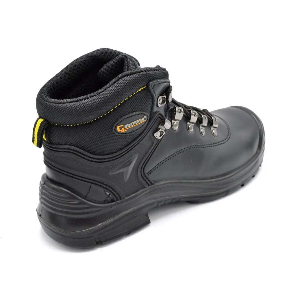 Grafters M9508A Wide Fit Safety Boot - Black - 3E Fitting