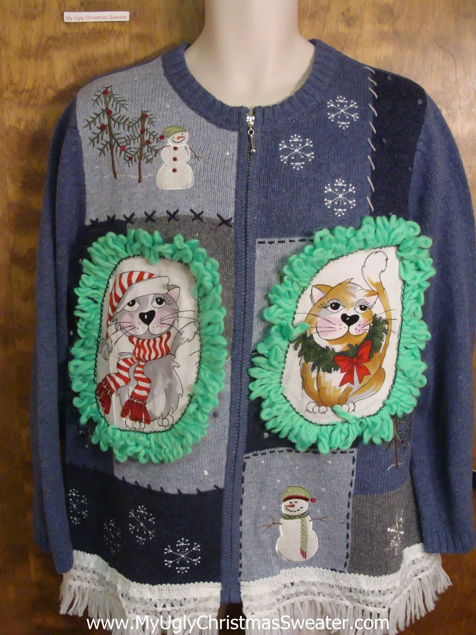 Great Outdoors and Snowmen Cat Christmas Sweater