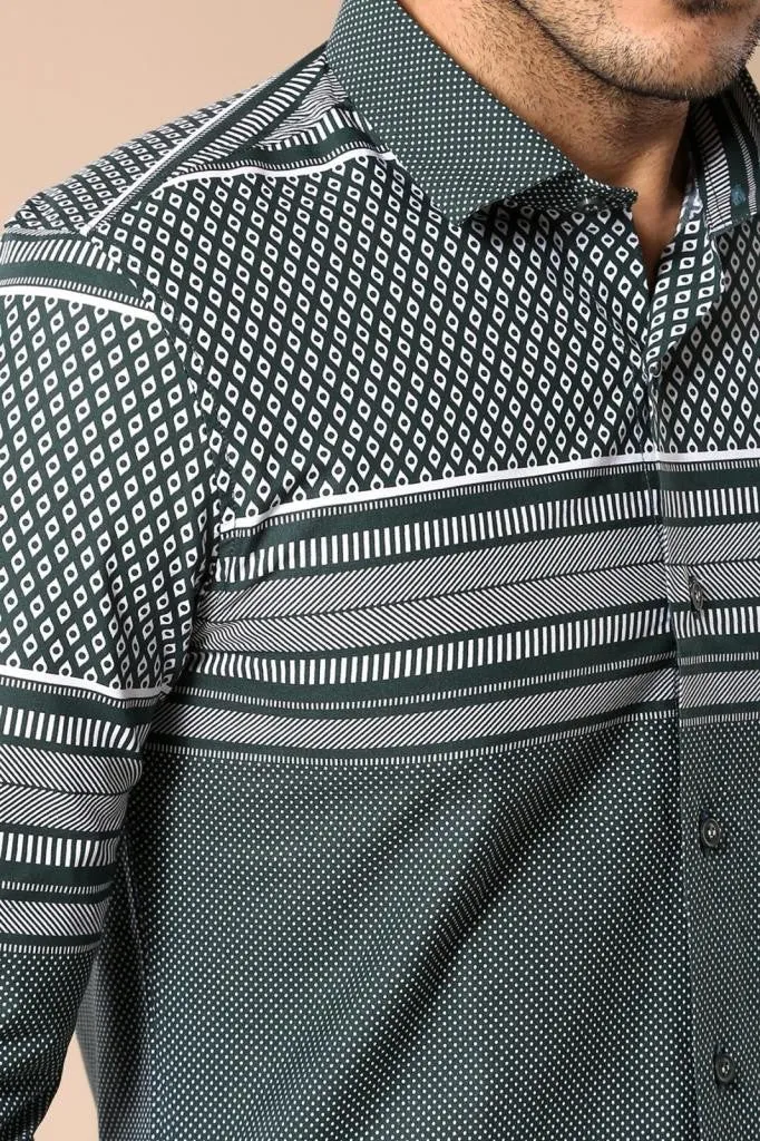 Green Diamond Patterned Shirt - Wessi