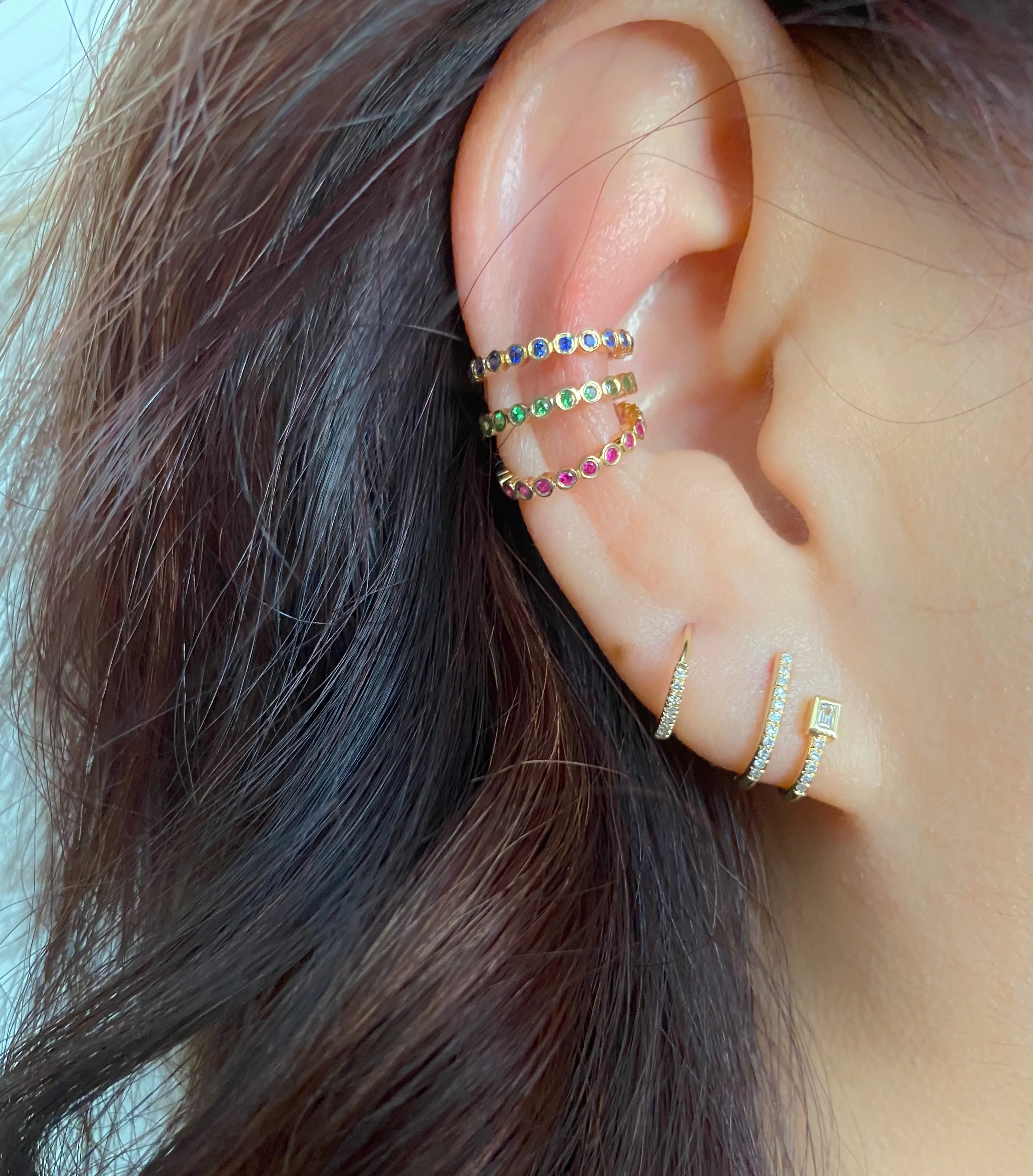 Green Gemstone Ear Cuff