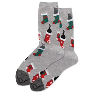 HOTSOX Women's Cats in Stockings Crew Socks